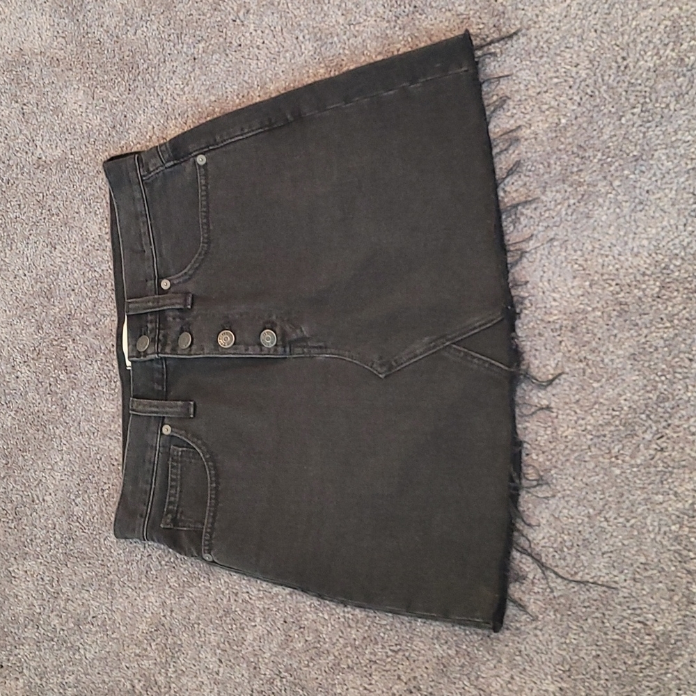Madewell black denim skirt